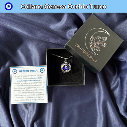 Collana Regolabile Genesa Occhio Turco (Acciaio Inox)