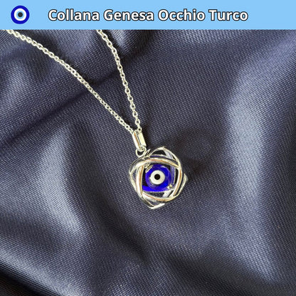 Collana Regolabile Genesa Occhio Turco (Acciaio Inox)