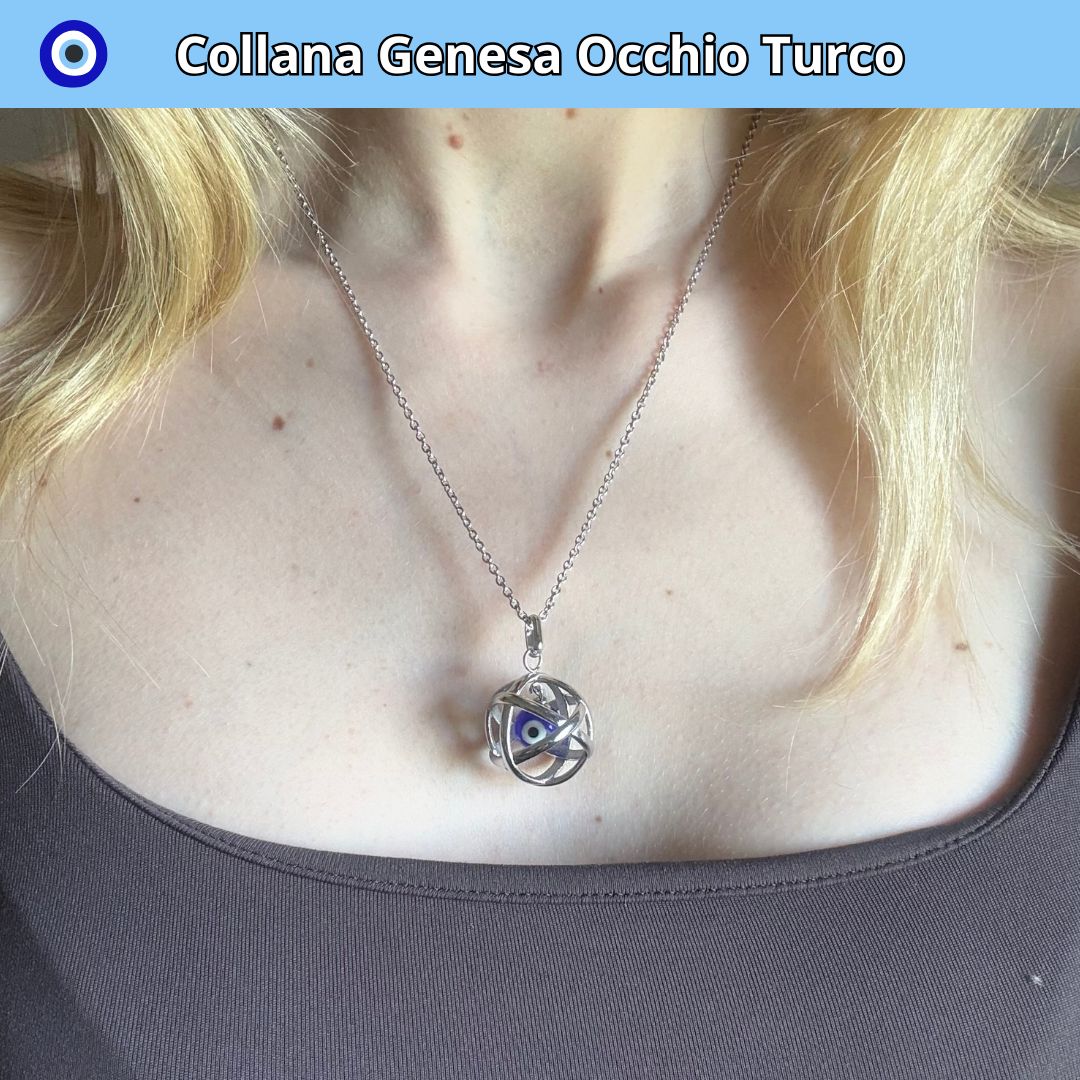 Collana Regolabile Genesa Occhio Turco (Acciaio Inox)
