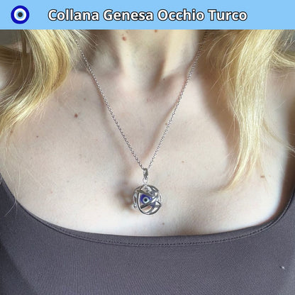 Collana Regolabile Genesa Occhio Turco (Acciaio Inox)