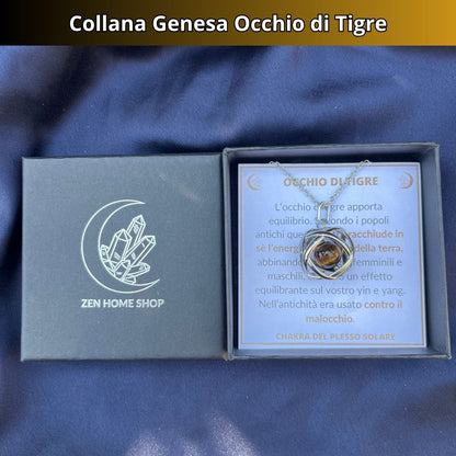 Collana Genesa Occhio di Tigre (Acciaio Inox)