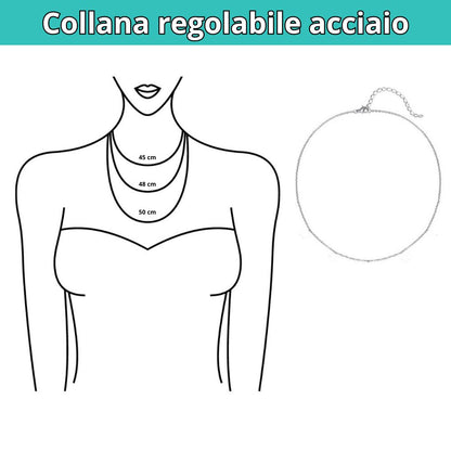 Collana Regolabile Fiore della Vita grande 3,7 cm (acciaio inox)