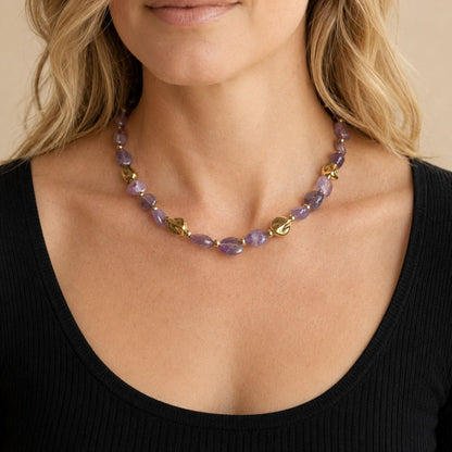 Collana Luce Pietra Naturale Ametista