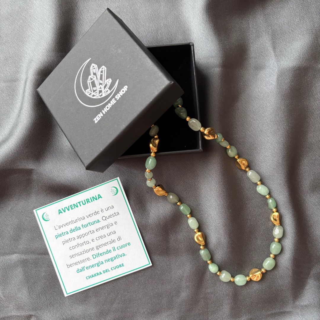 Collana Luce Pietra Naturale Avventurina