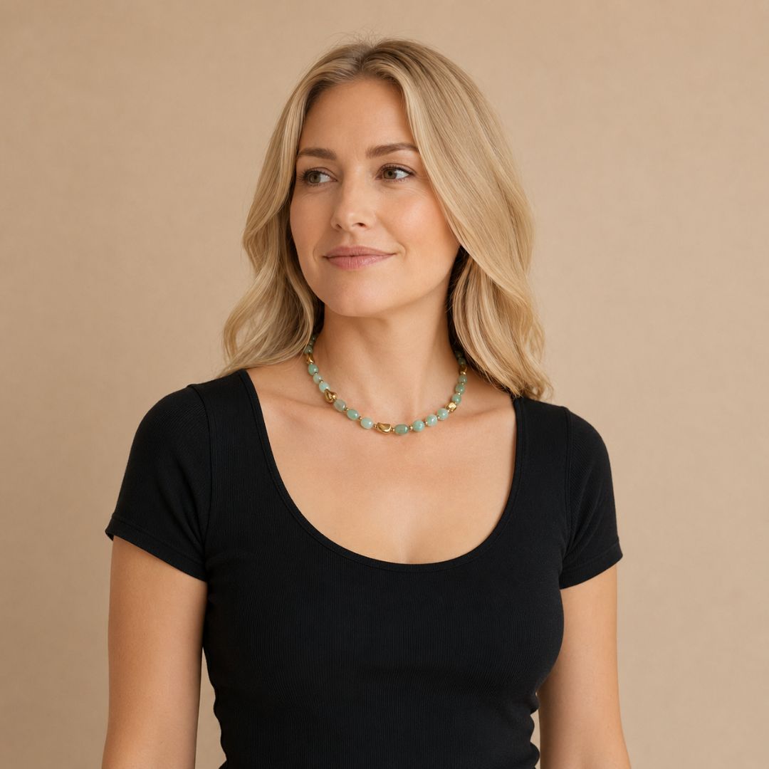 Collana Luce Pietra Naturale Avventurina