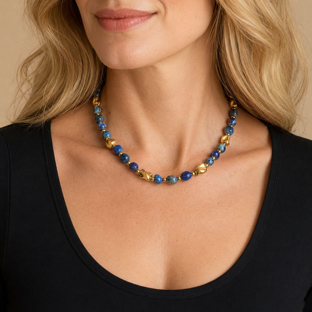 Collana Luce Pietra Naturale Lapislazzuli