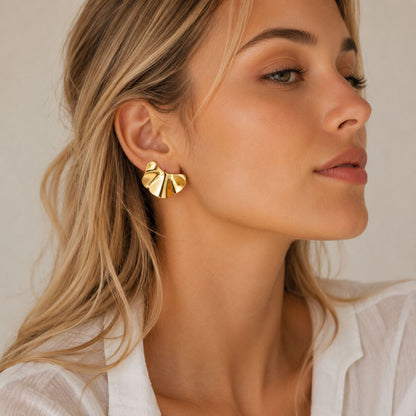 Orecchini Fold Gold in Acciaio Inossidabile