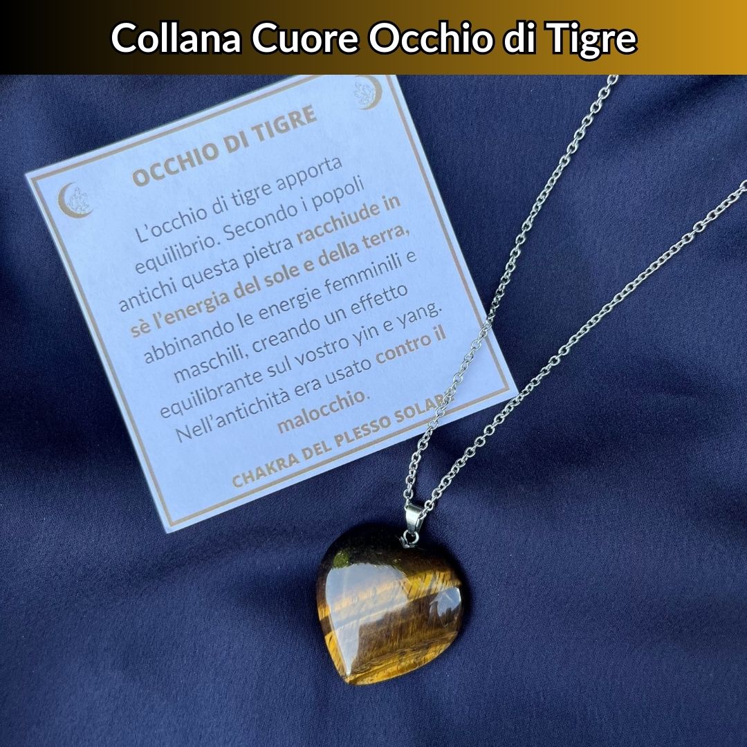 Collana Cuore Occhio di Tigre