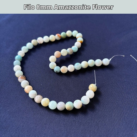 Fili in pietra naturale Amazzonite Flower 8mm (45-47 perle)