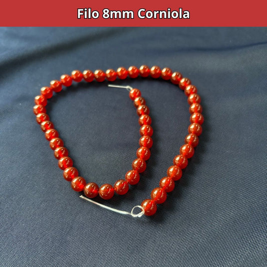 Fili in pietra naturale Corniola 8mm (47-48 perle)