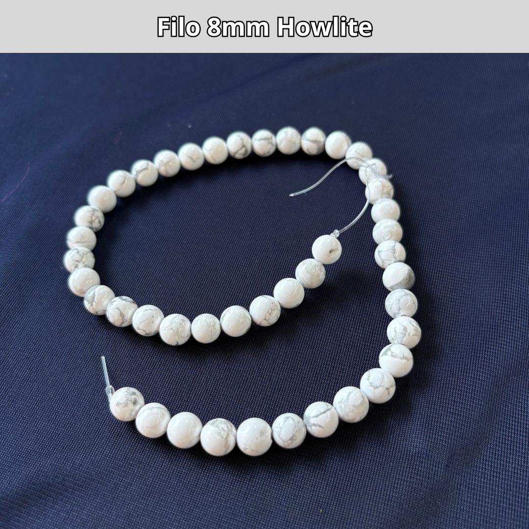 Fili in pietra naturale Howlite 8mm (45-47 perle)
