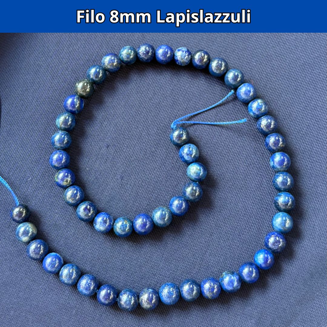 Fili in pietra naturale Lapislazzuli 8mm (46 perle)