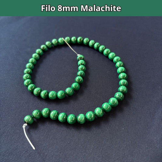 Fili in pietra naturale Malachite 8mm (48 perle)