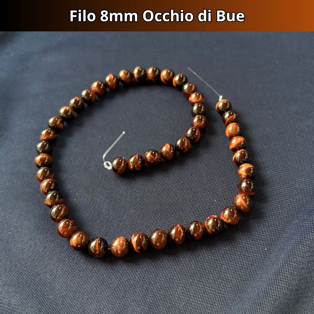 Fili in pietra naturale Occhio di Bue 8mm (48 perle)