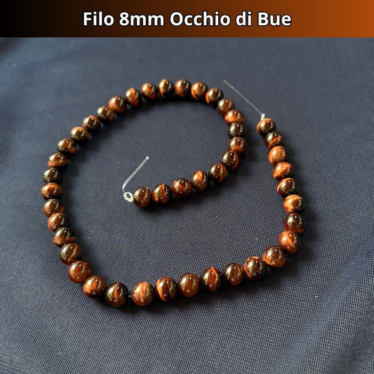 Fili in pietra naturale Occhio di Bue 8mm (48 perle)