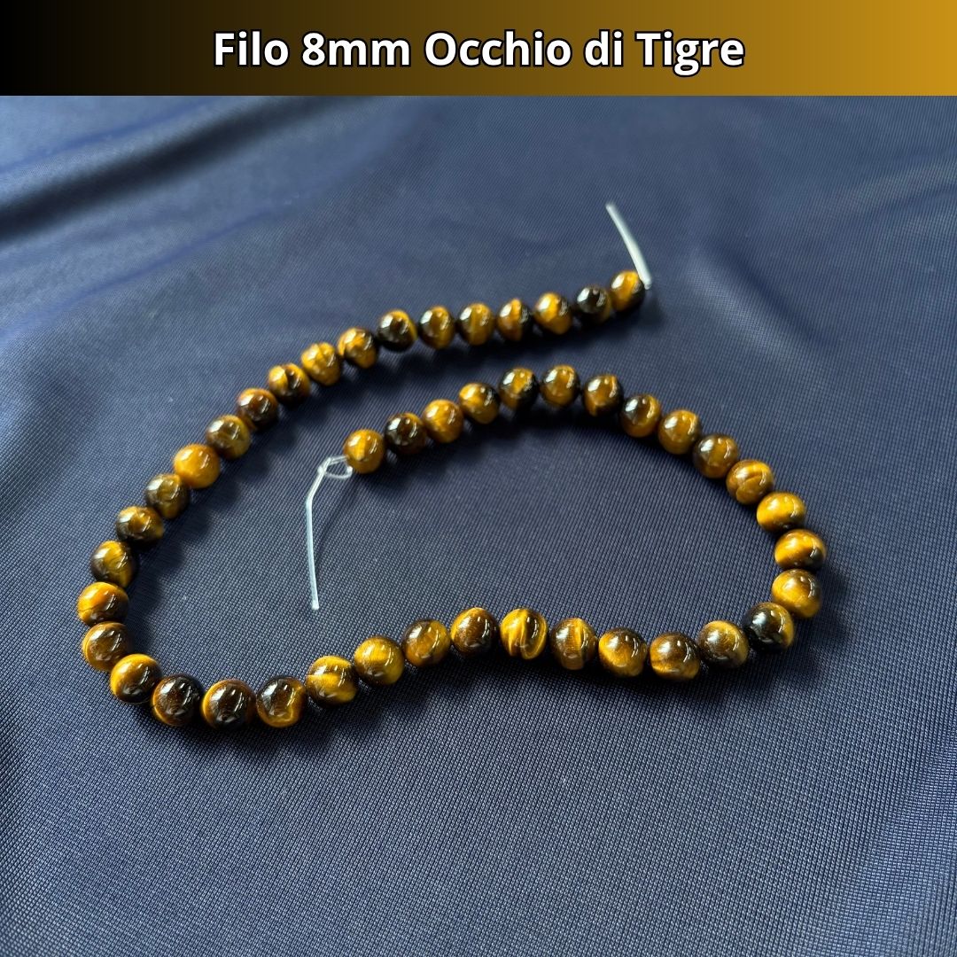 Fili in pietra naturale Occhio Di Tigre 8mm (46-49 perle)