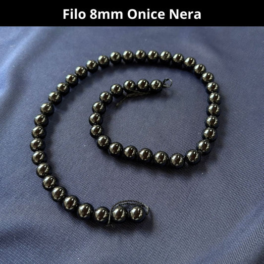 Fili in pietra naturale Onice Nera 8mm (48 perle)