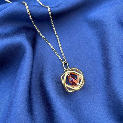 Collana Genesa Ambra – Acciaio Oro