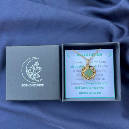 Collana Genesa Avventurina – Acciaio Oro