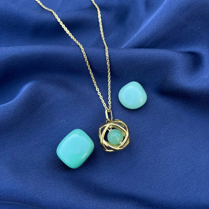 Collana Genesa Avventurina – Acciaio Oro