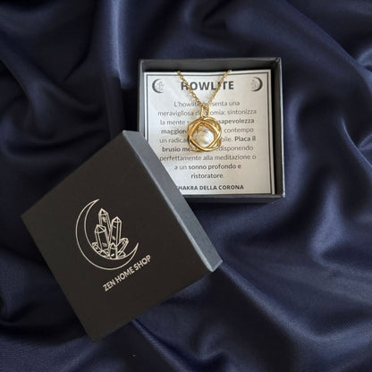 Collana Genesa Howlite – Acciaio Oro