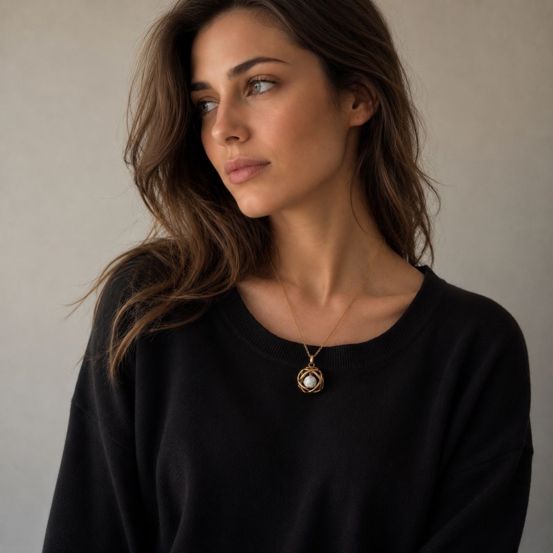 Collana Genesa Howlite – Acciaio Oro