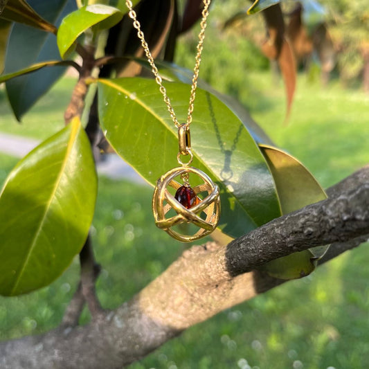 Collana Genesa Ambra – Acciaio Oro