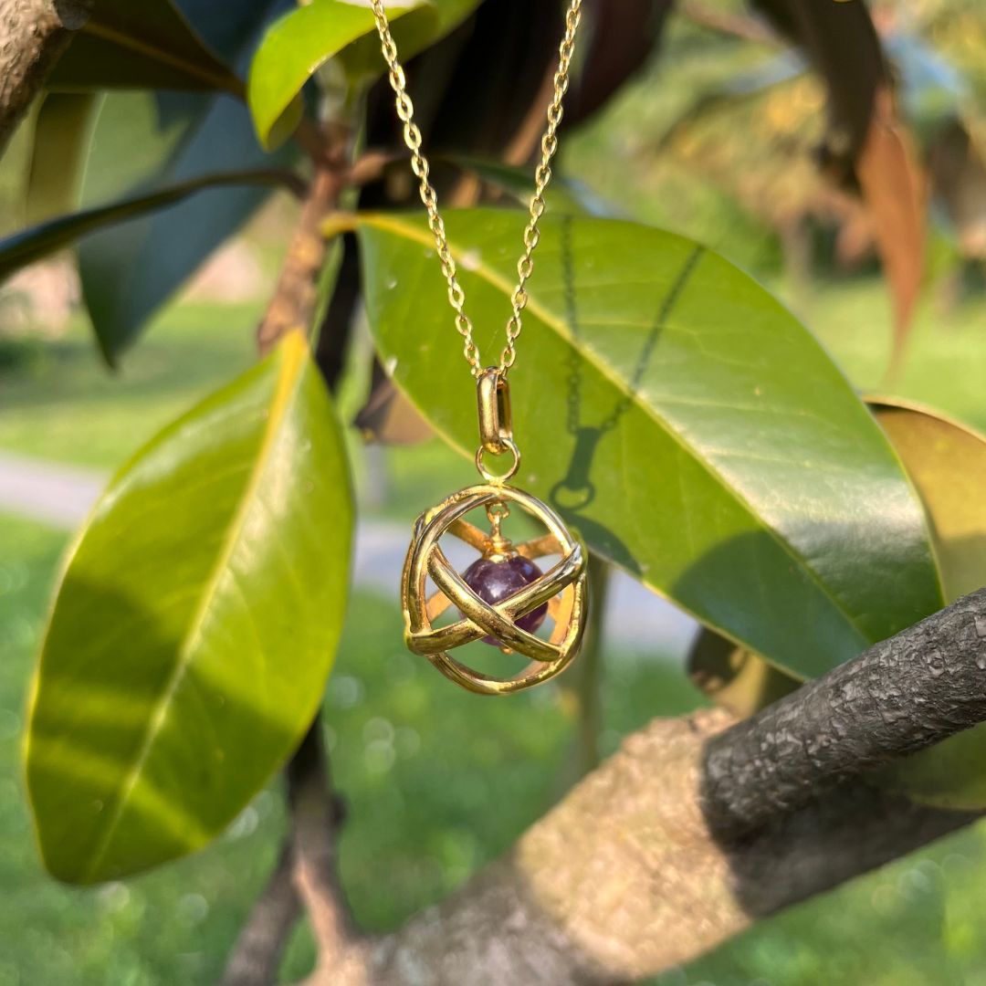Collana Genesa Ametista – Acciaio Oro
