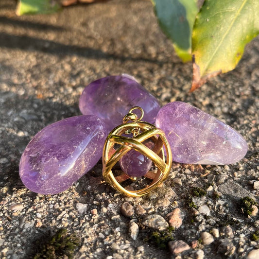 Collana Genesa Ametista – Acciaio Oro