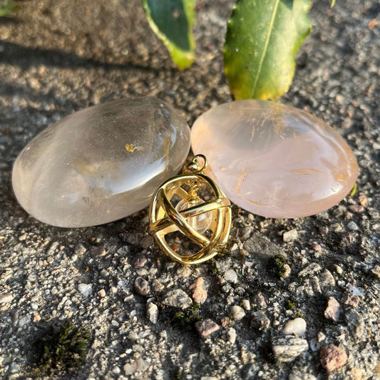 Collana Genesa Cristallo di Rocca – Acciaio Oro