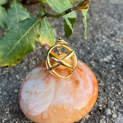 Collana Genesa Corniola – Acciaio Oro