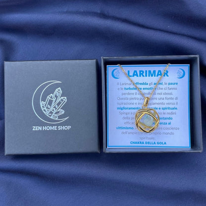 Collana Genesa Larimar – Acciaio Oro