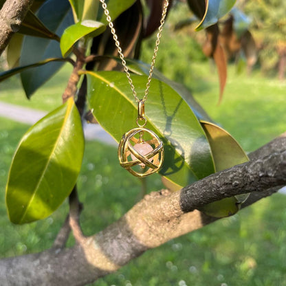 Collana Genesa Quarzo Rosa – Acciaio Oro