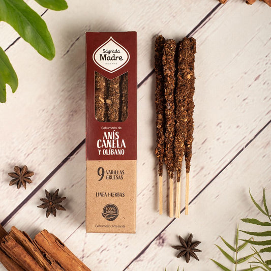 Linea Herbal - Canela -Anis - Frankincense 9pz (Sagrada Madre)