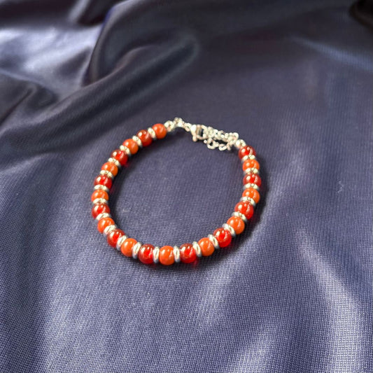 Bracciale Pianeta Marte con Diaspro Rosso e Corniola