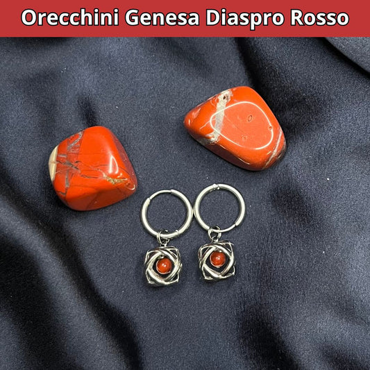 Orecchini Genesa Diaspro Rosso