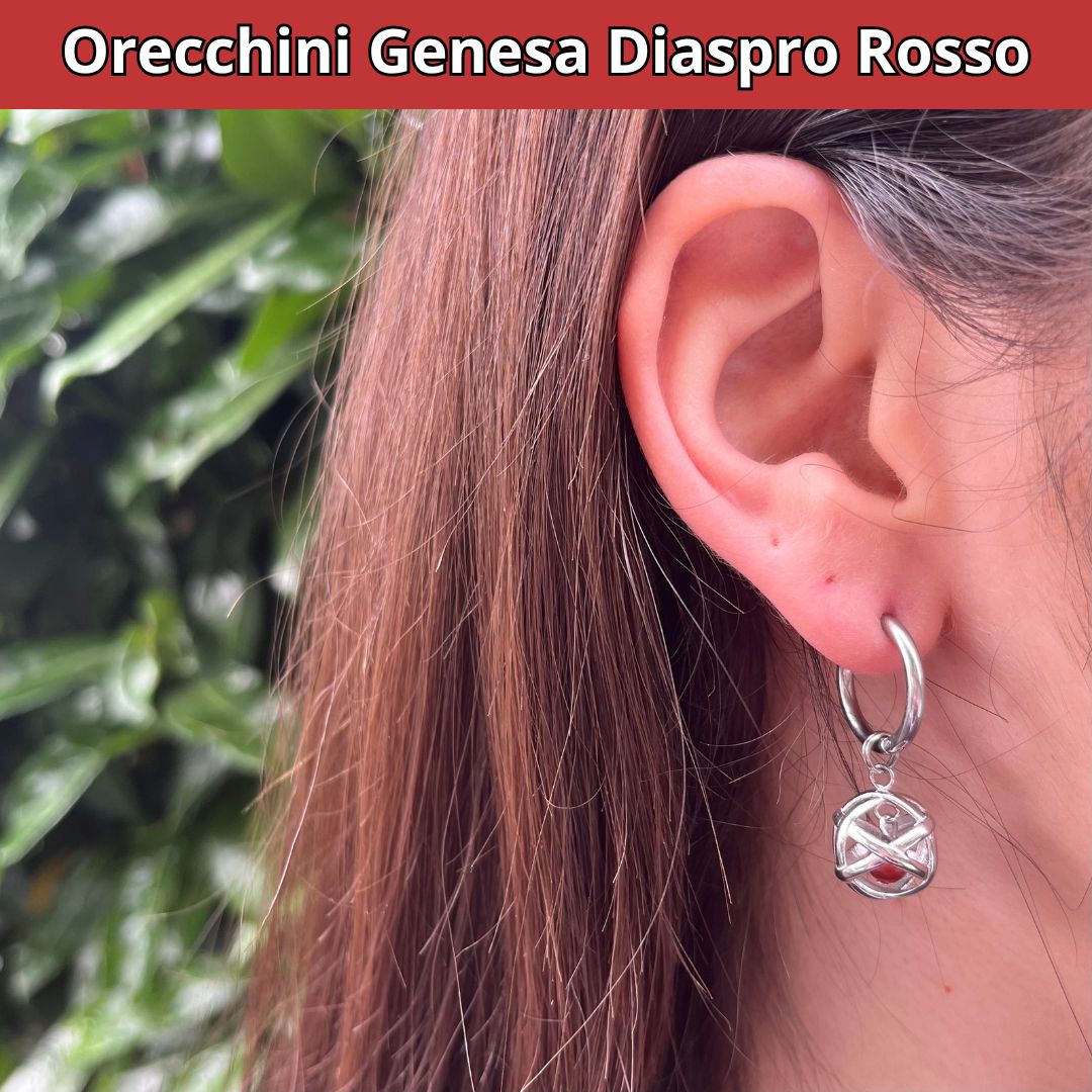Orecchini Genesa Diaspro Rosso