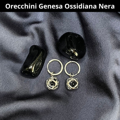 Orecchini Genesa Ossidiana Nera