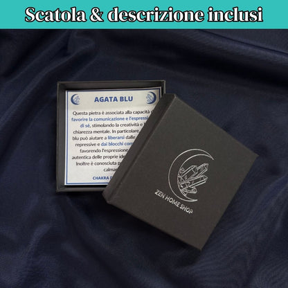 Collana Regolabile Genesa Agata Blu (Acciaio Inox)