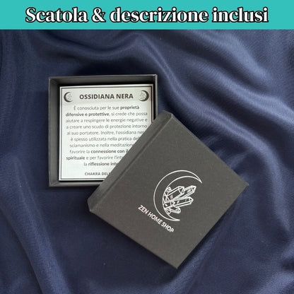 Bracciale Equilibrio Chakra Ematite e Ossidiana 6mm