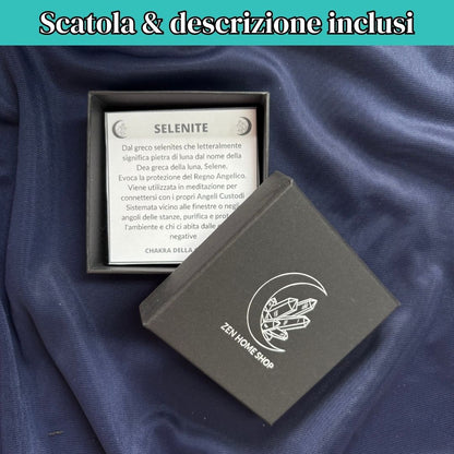 Collana Regolabile Pentasfera Selenite (Acciaio Inox)