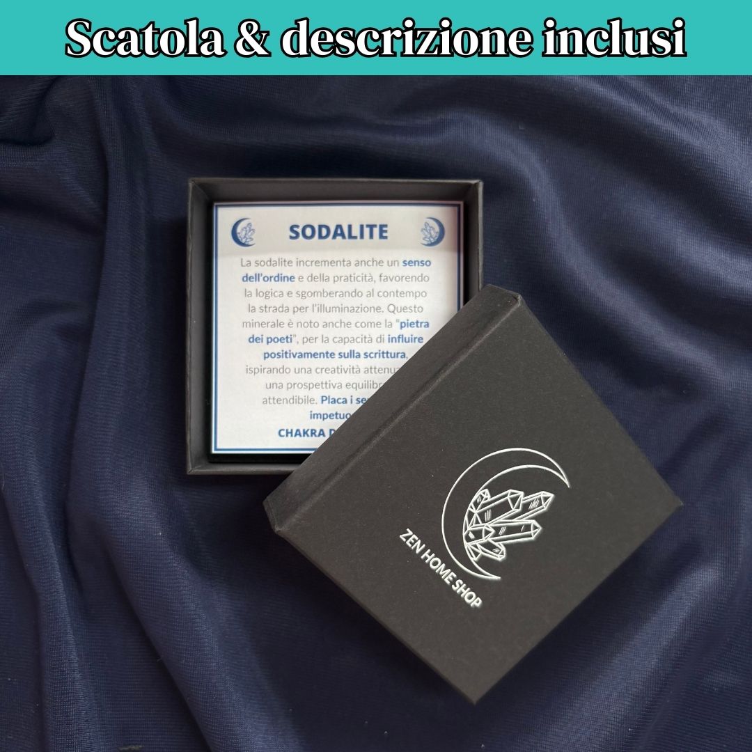 Collana Regolabile Pentasfera Sodalite (Acciaio Inox)
