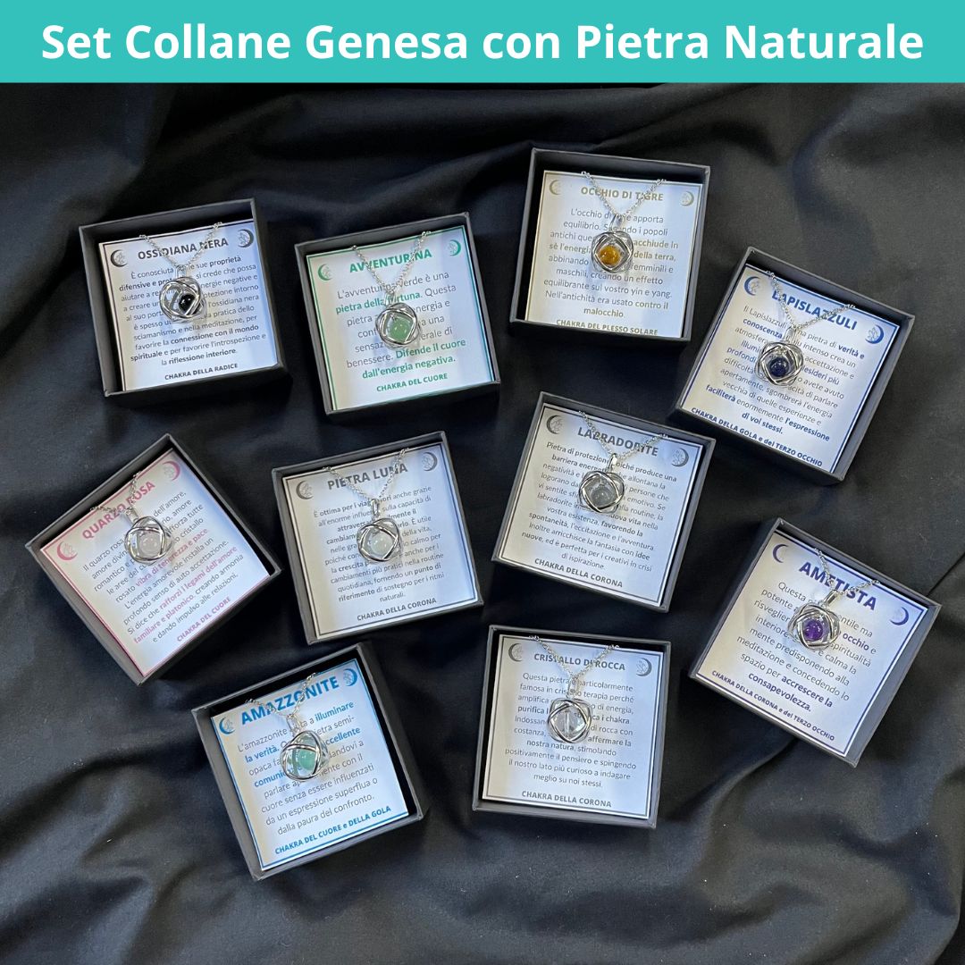 Set 10 Collane Genesa con Pietra Naturale