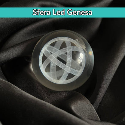 Sfera 3D Genesa con base led in legno