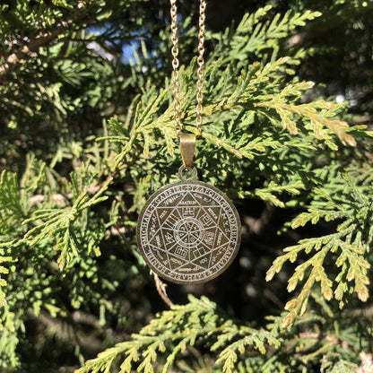Collana Regolabile Sigillo 7 Arcangeli oro 3 cm (acciaio inox)