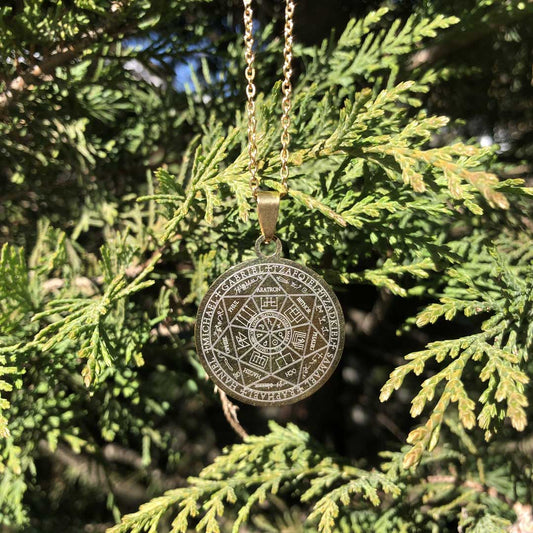 Collana Regolabile Sigillo 7 Arcangeli oro 3 cm (acciaio inox)