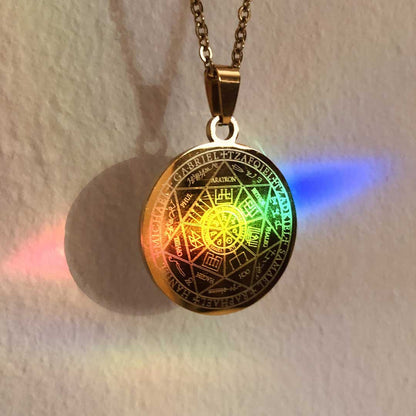 Collana Regolabile Sigillo 7 Arcangeli oro 3 cm (acciaio inox)
