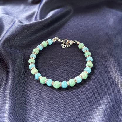 Bracciale Pianeta Urano con Angelite e Amazzonite