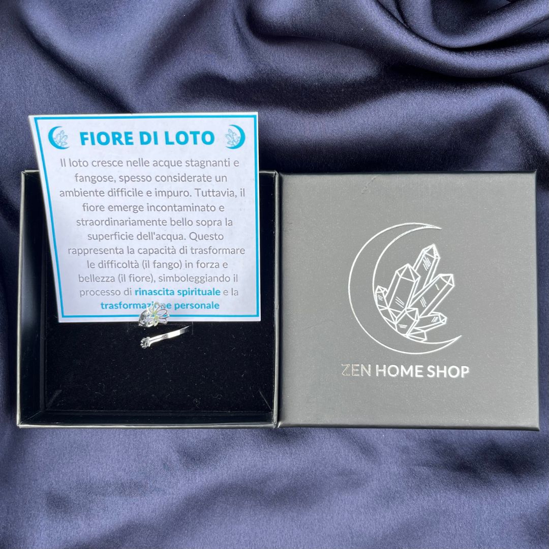 Anello Regolabile Fiore di Loto (acciaio inox)
