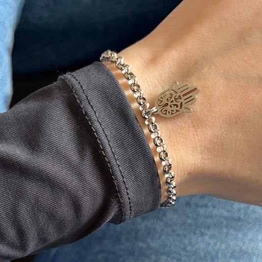 Bracciale Regolabile Mano Di Fatima (Acciaio Inossidabile)
